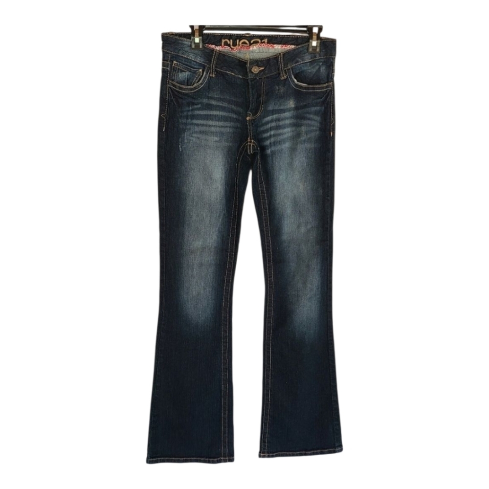 Rue21 Dark Blue Low-Rise Flare Jeans Size 7/8 Long